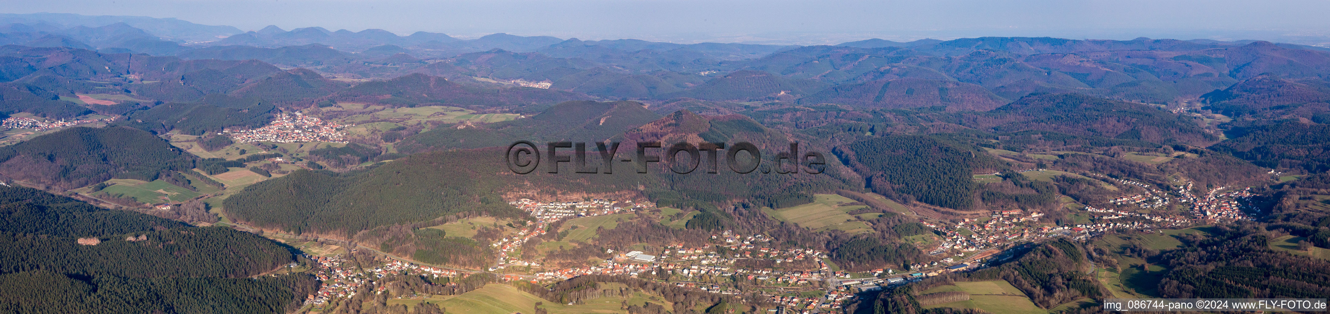 Vue aérienne de Panorama Bundenthal à Bruchweiler-Bärenbach dans le département Rhénanie-Palatinat, Allemagne