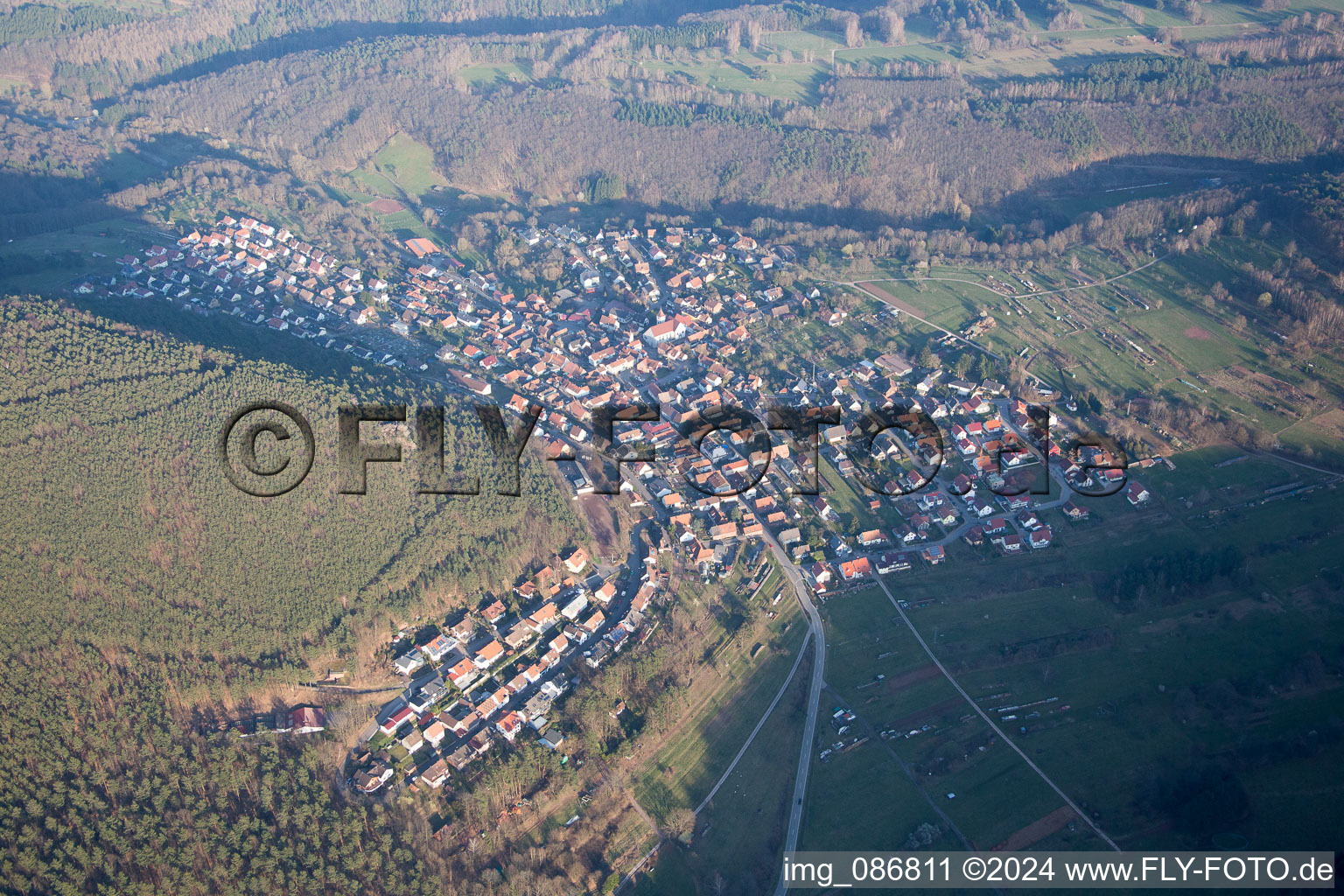 Vue oblique de Wernersberg dans le département Rhénanie-Palatinat, Allemagne