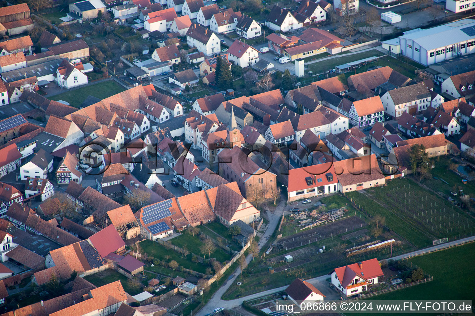 Vue aérienne de Steinweiler dans le département Rhénanie-Palatinat, Allemagne