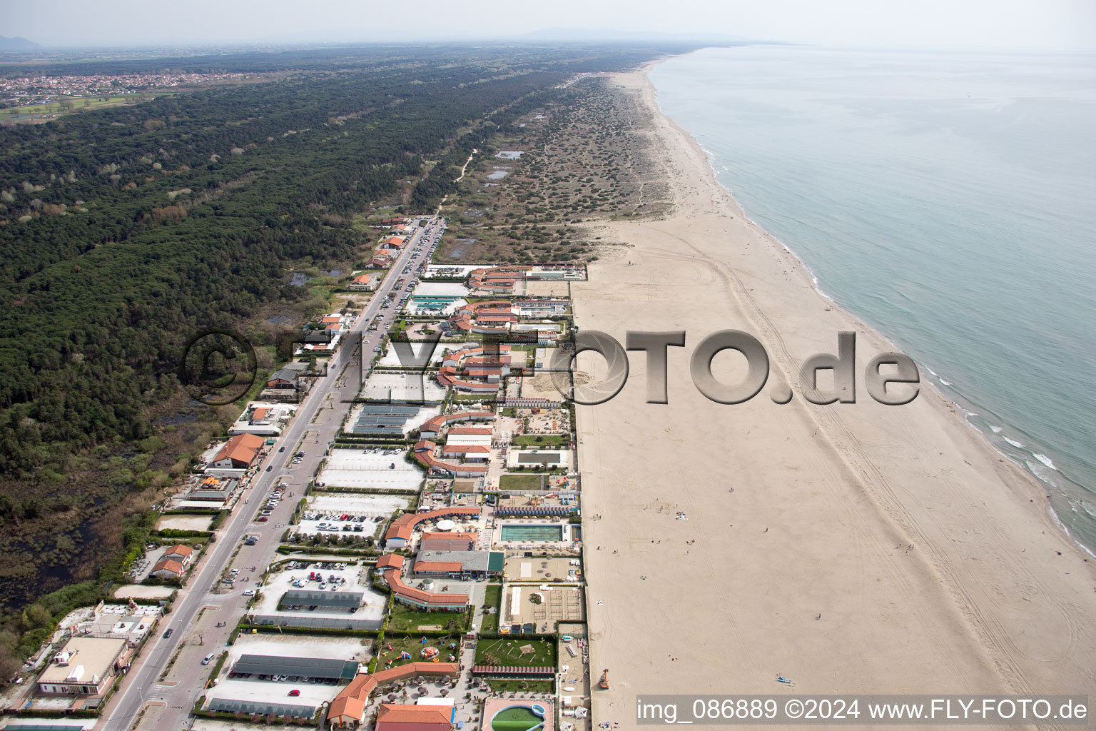 Vue aérienne de Viareggio dans le département Lucca, Italie