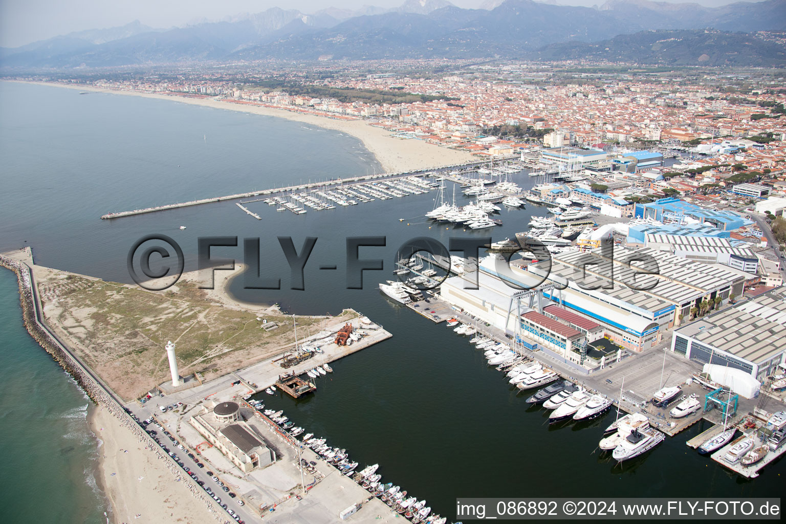 Photographie aérienne de Viareggio dans le département Lucca, Italie