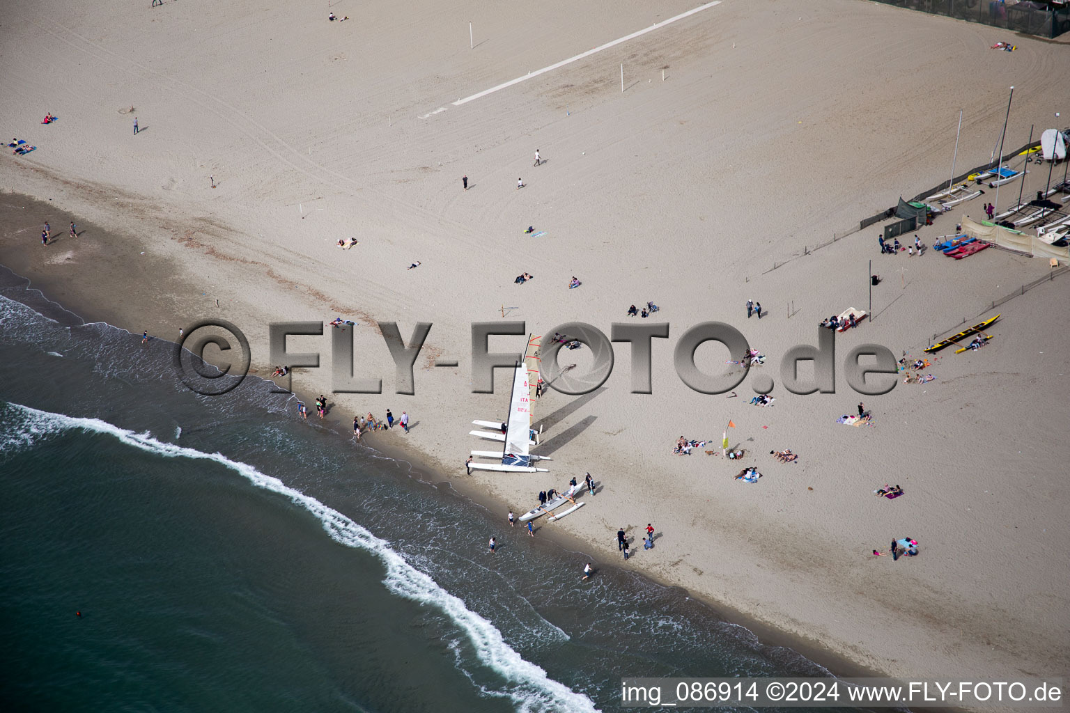 Vue oblique de Lido di Camaiore dans le département Toscane, Italie