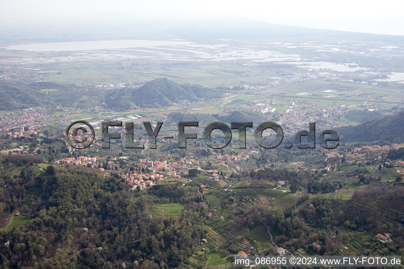 Photographie aérienne de Pedona dans le département Toscane, Italie