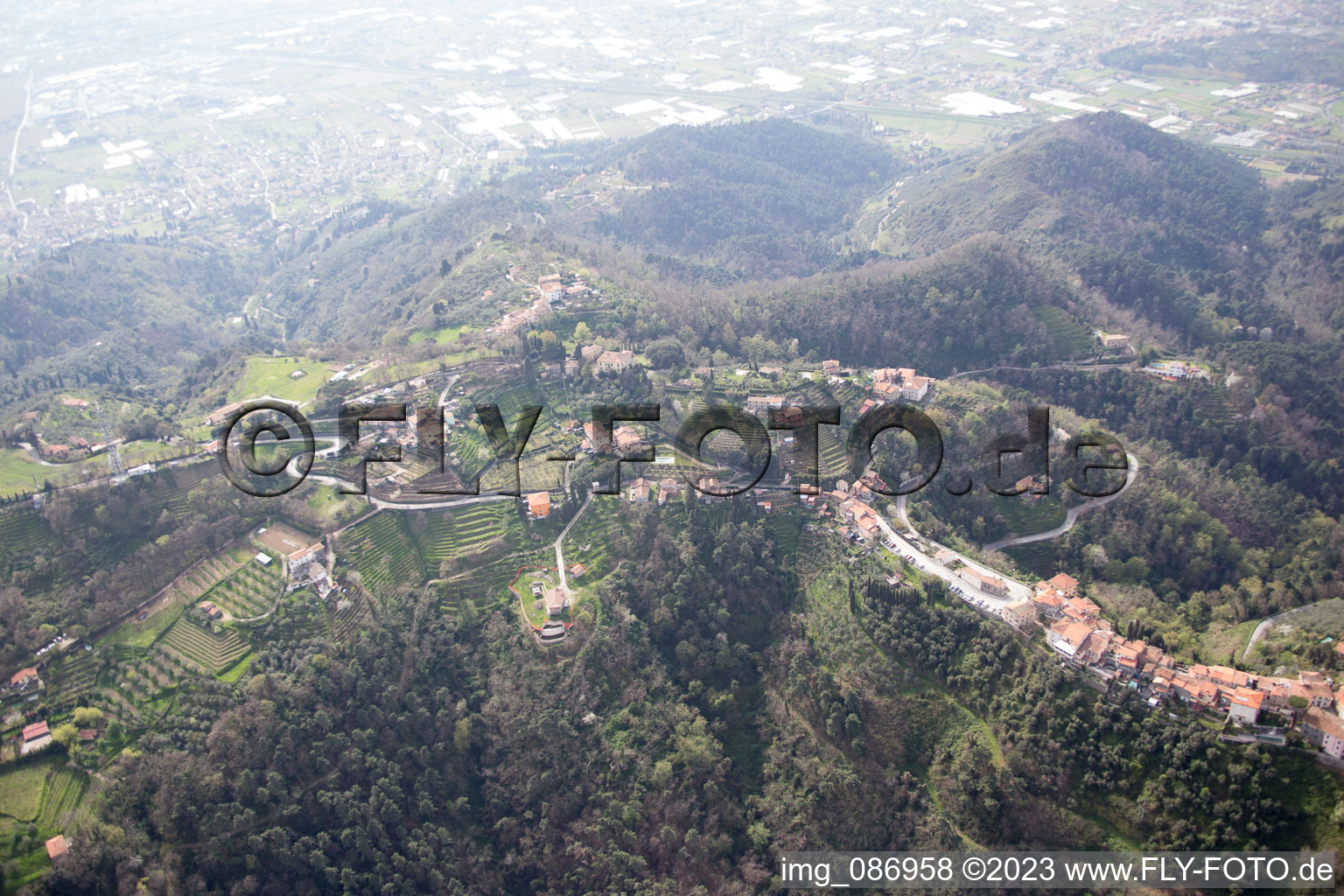 Pedona dans le département Toscane, Italie d'en haut