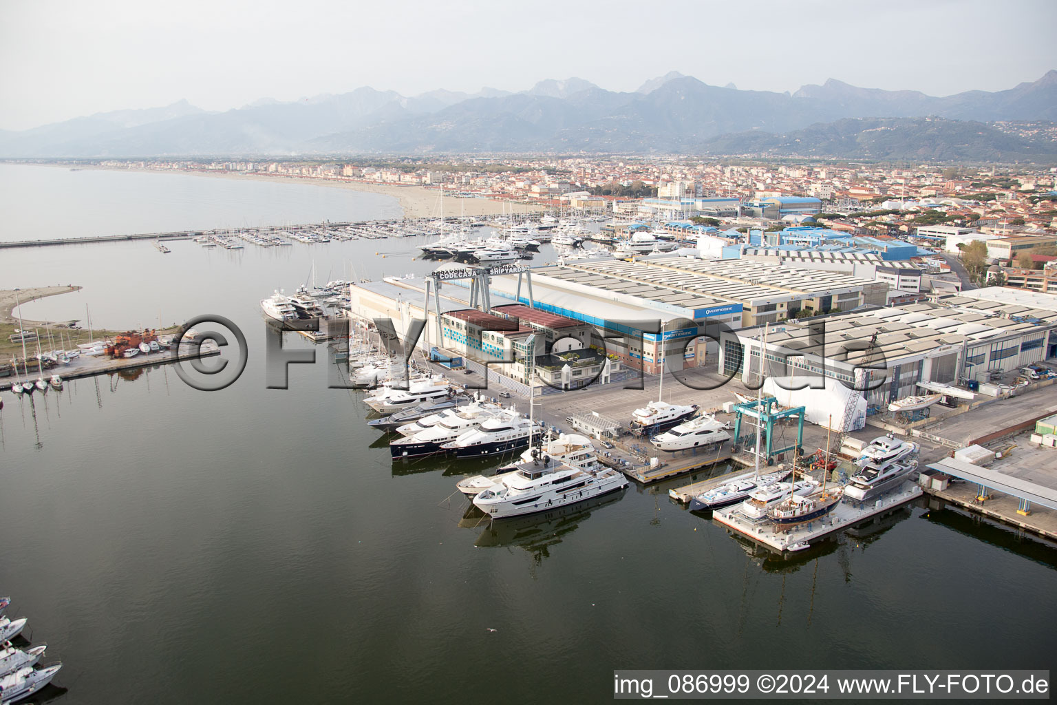 Photographie aérienne de Viareggio dans le département Lucca, Italie