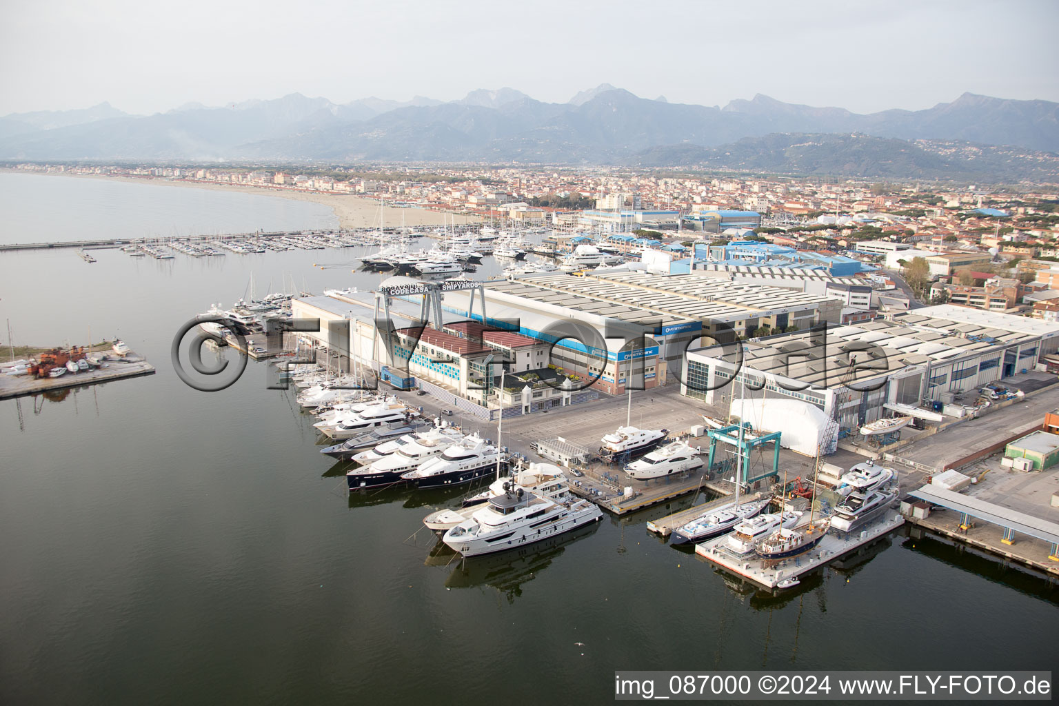 Vue oblique de Viareggio dans le département Lucca, Italie