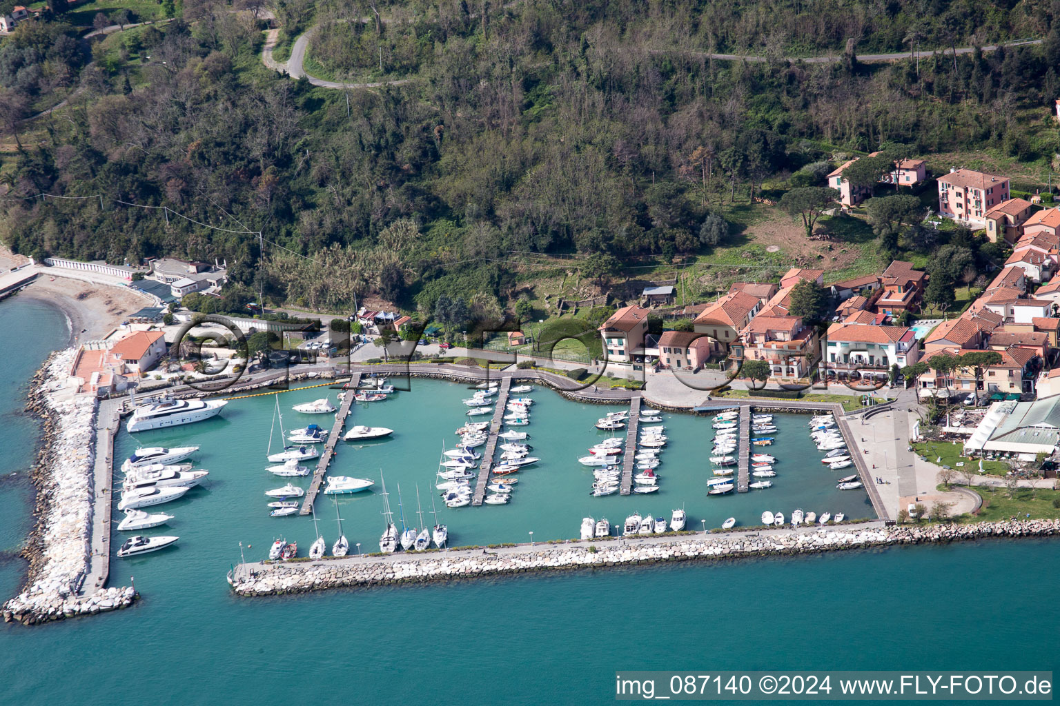 Fiumaretta di Ameglia dans le département Ligurie, Italie d'en haut