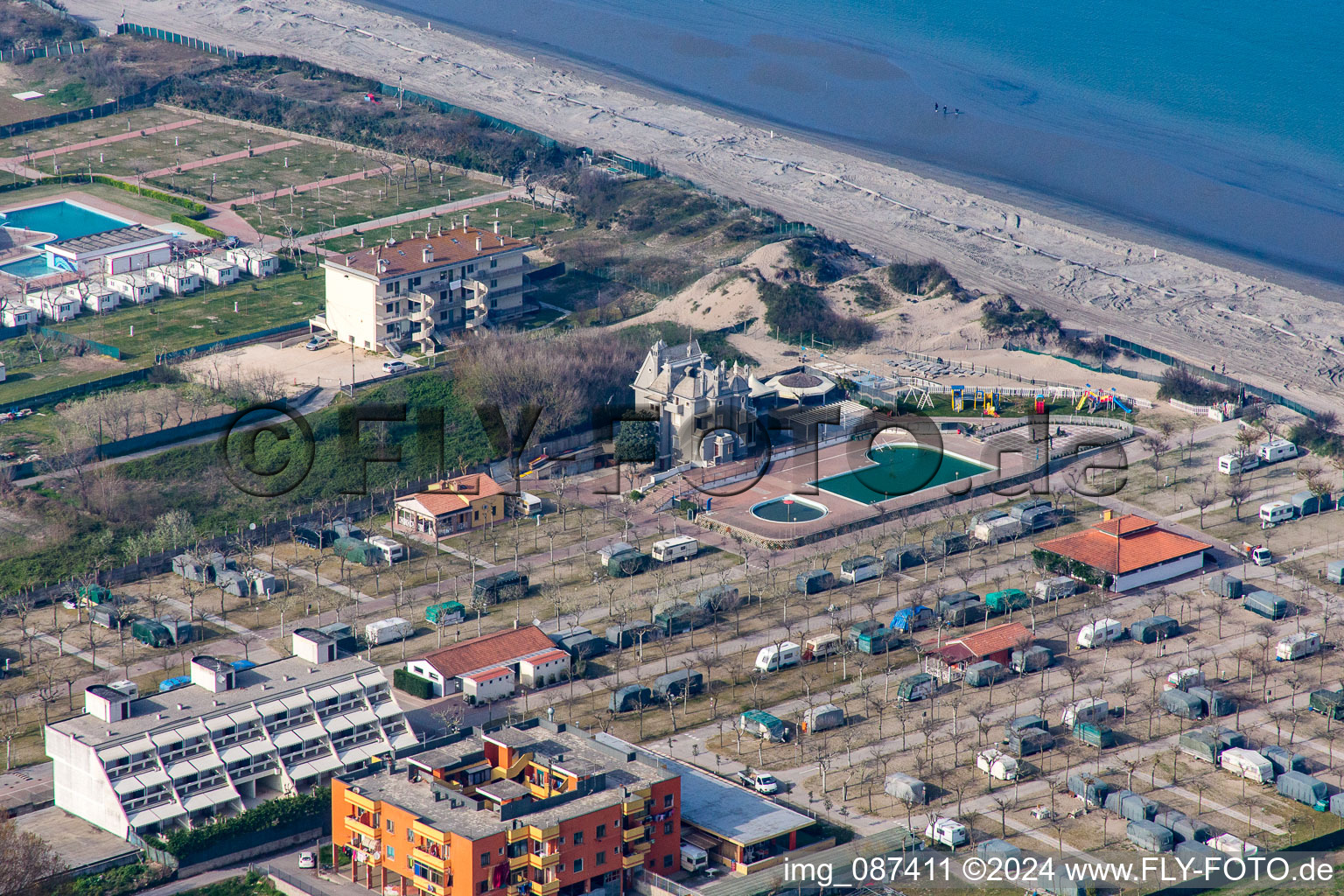 Vue aérienne de Sous-marine de Chioggia à Chioggia dans le département Metropolitanstadt Venedig, Italie