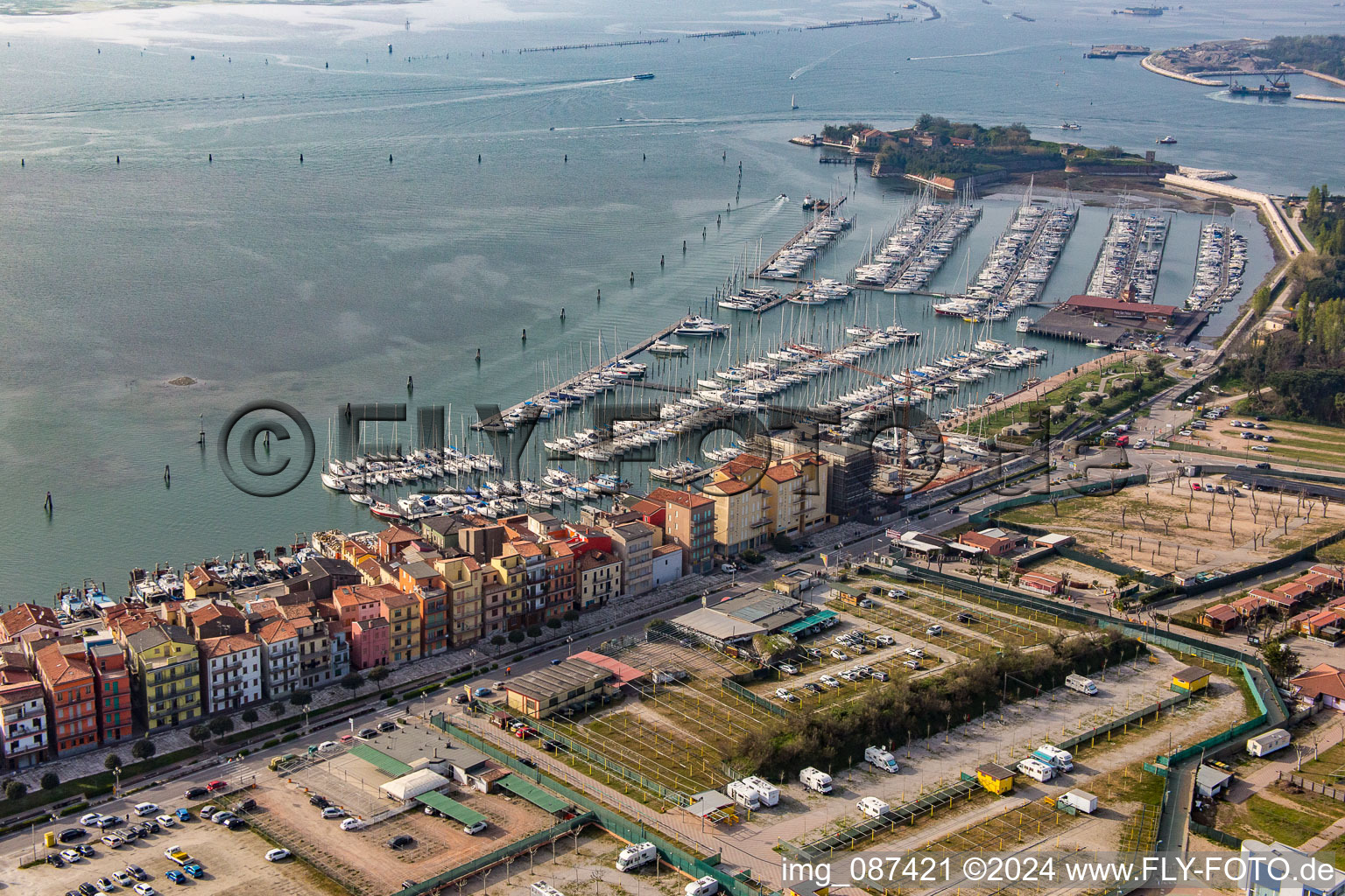 Vue oblique de Chioggia dans le département Metropolitanstadt Venedig, Italie