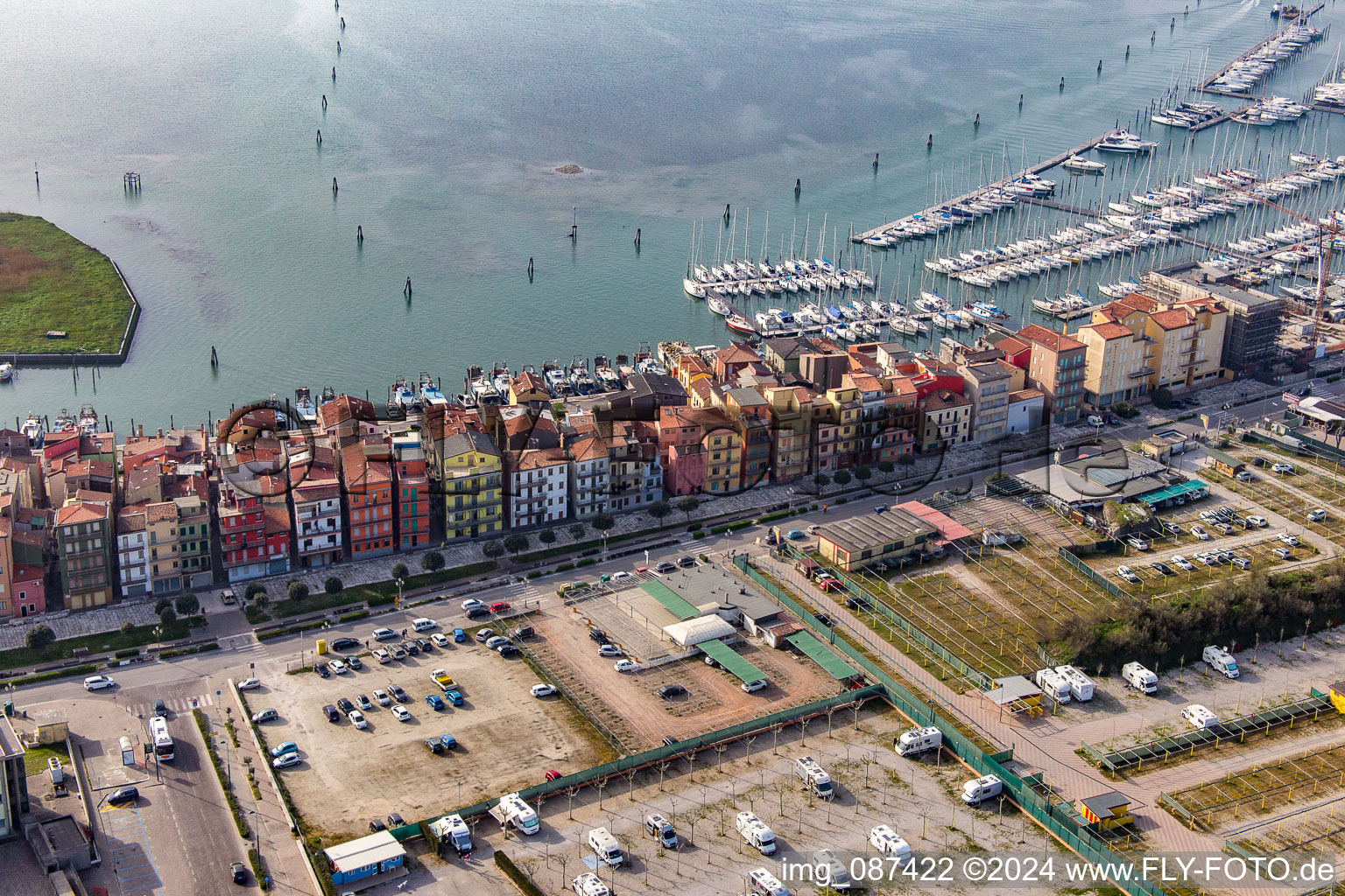 Sottomarina dans le département Vénétie, Italie d'en haut