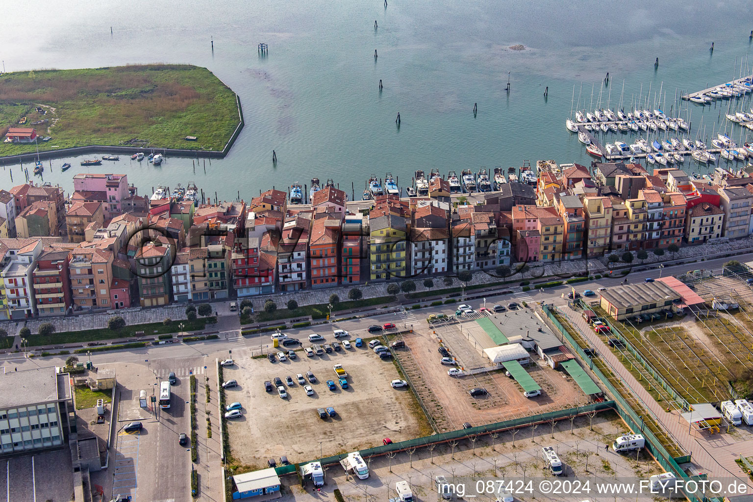 Chioggia dans le département Metropolitanstadt Venedig, Italie vue d'en haut