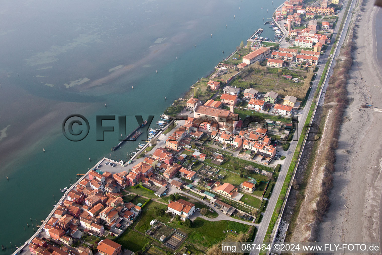 Vue aérienne de San Pietro in Volta dans le département Vénétie, Italie