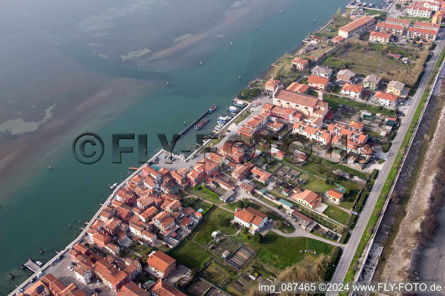 Vue aérienne de San Pietro in Volta dans le département Vénétie, Italie