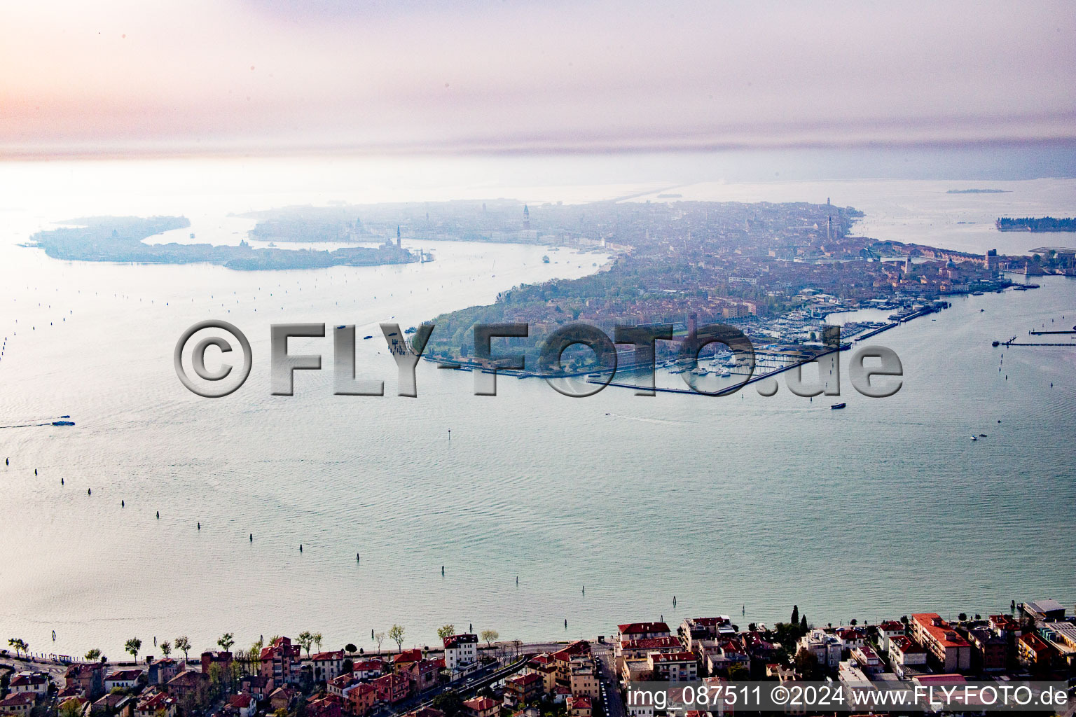 Vue oblique de Venezia dans le département Vénétie, Italie