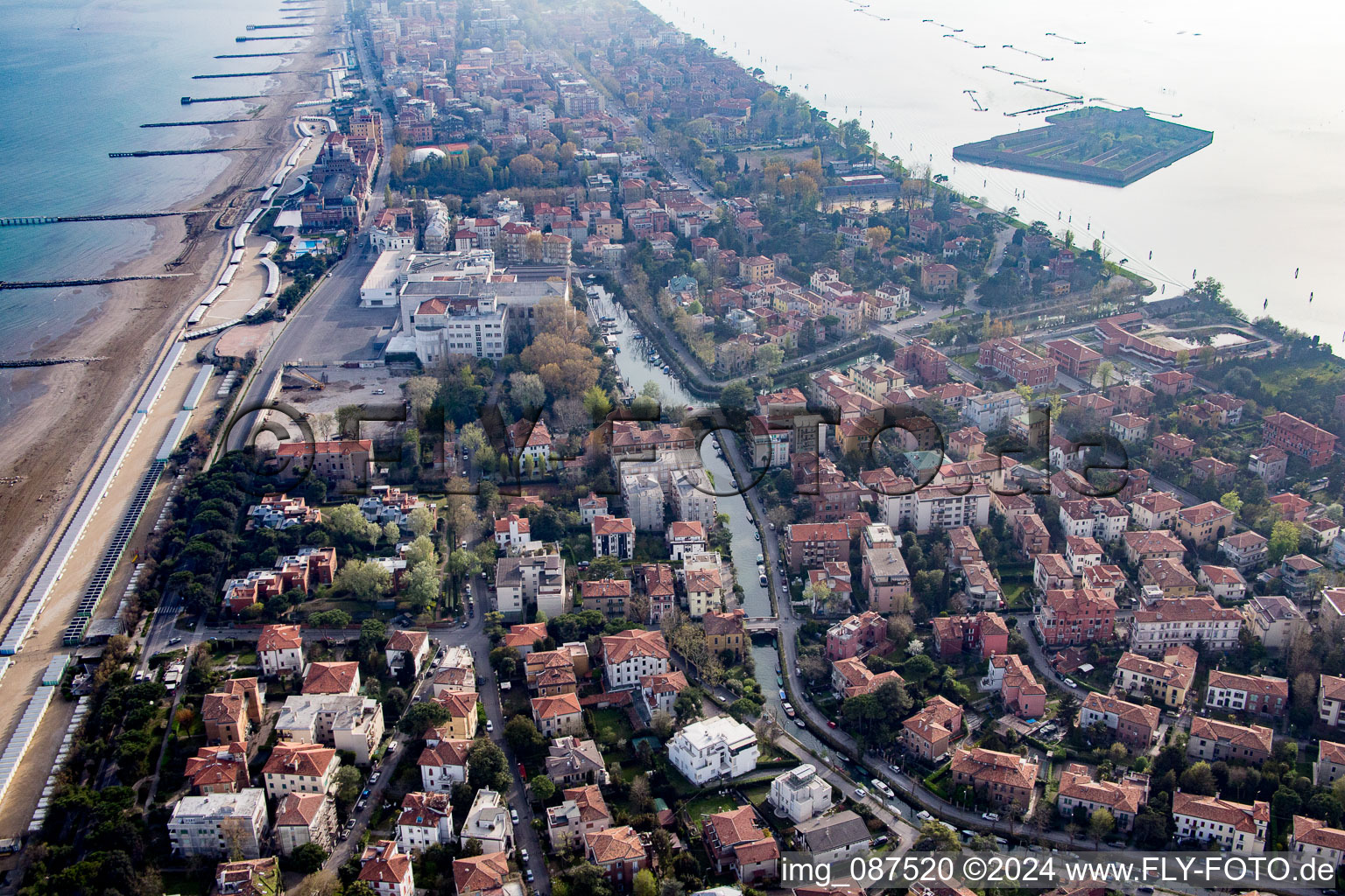 Vue d'oiseau de Venezia dans le département Vénétie, Italie