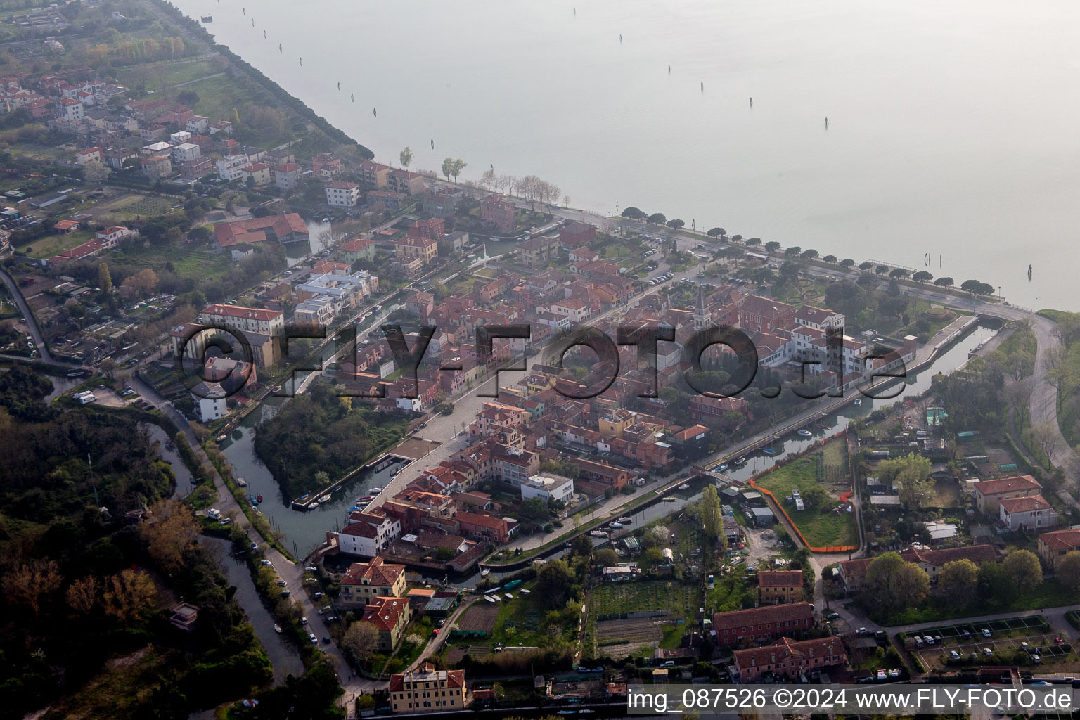 Malamocco dans le département Vénétie, Italie vue du ciel