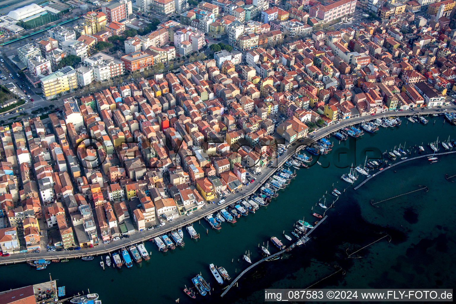 Image drone de Chioggia dans le département Metropolitanstadt Venedig, Italie