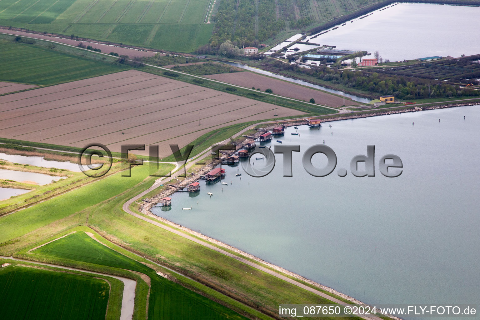 Vue aérienne de Porto Tolle dans le département Rovigo, Italie