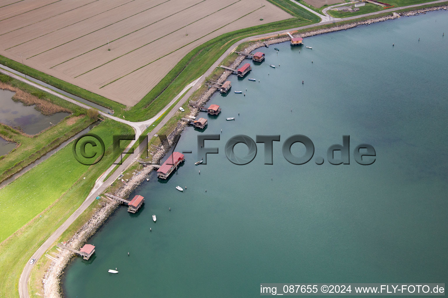 Porto Tolle dans le département Rovigo, Italie hors des airs