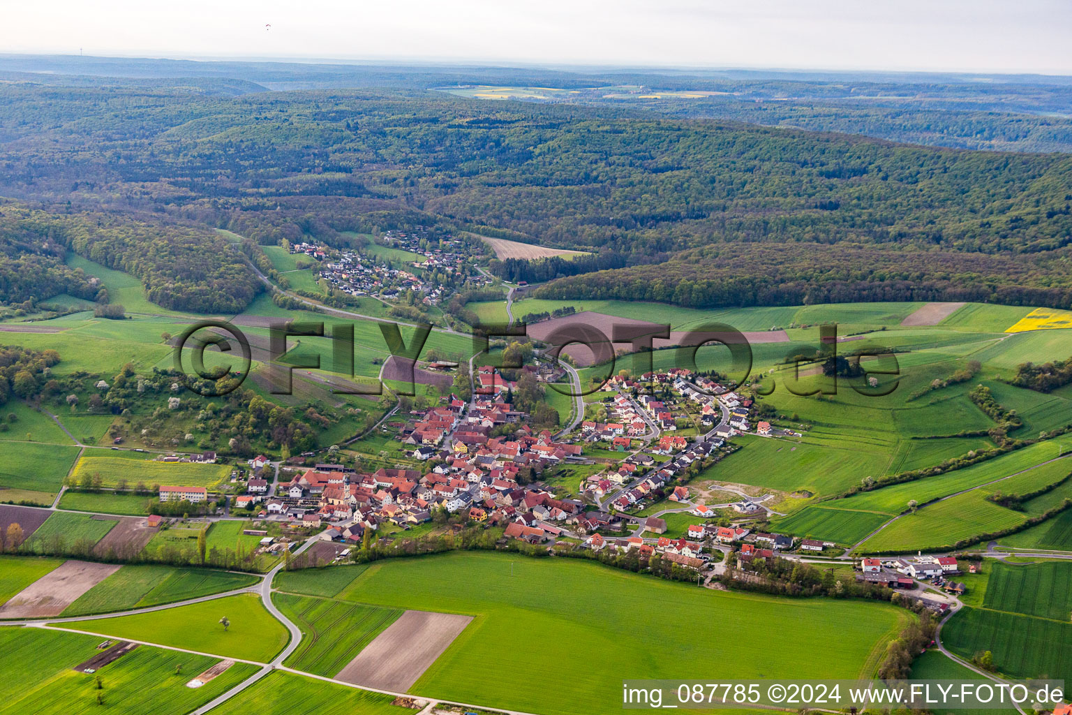 Vue aérienne de Quartier du Prüssberg à le quartier Michelau in Michelau im Steigerwald dans le département Bavière, Allemagne