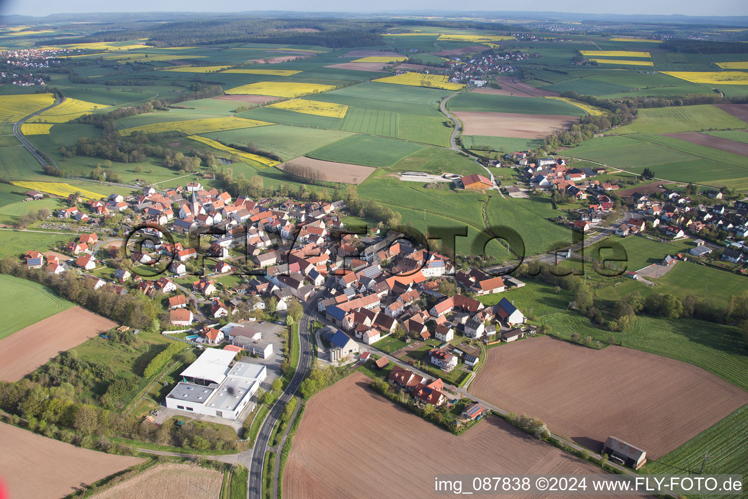 Vue oblique de Quartier Ampferbach in Burgebrach dans le département Bavière, Allemagne