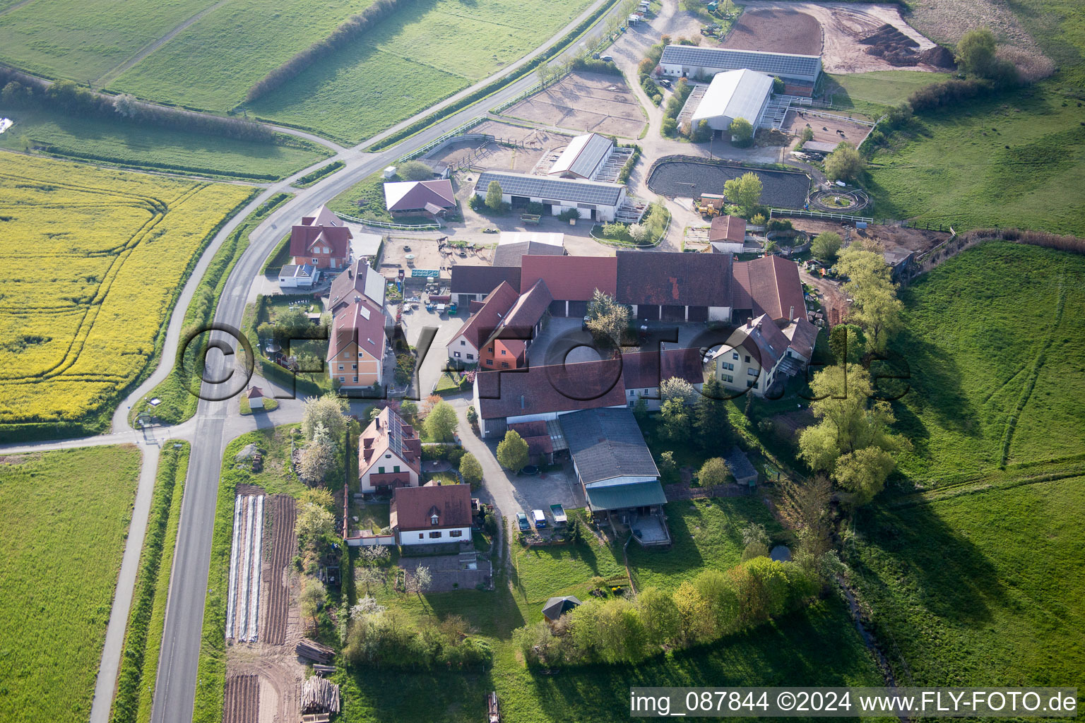 Vue aérienne de Burgrebach, Feilshof à Feilshof dans le département Bavière, Allemagne