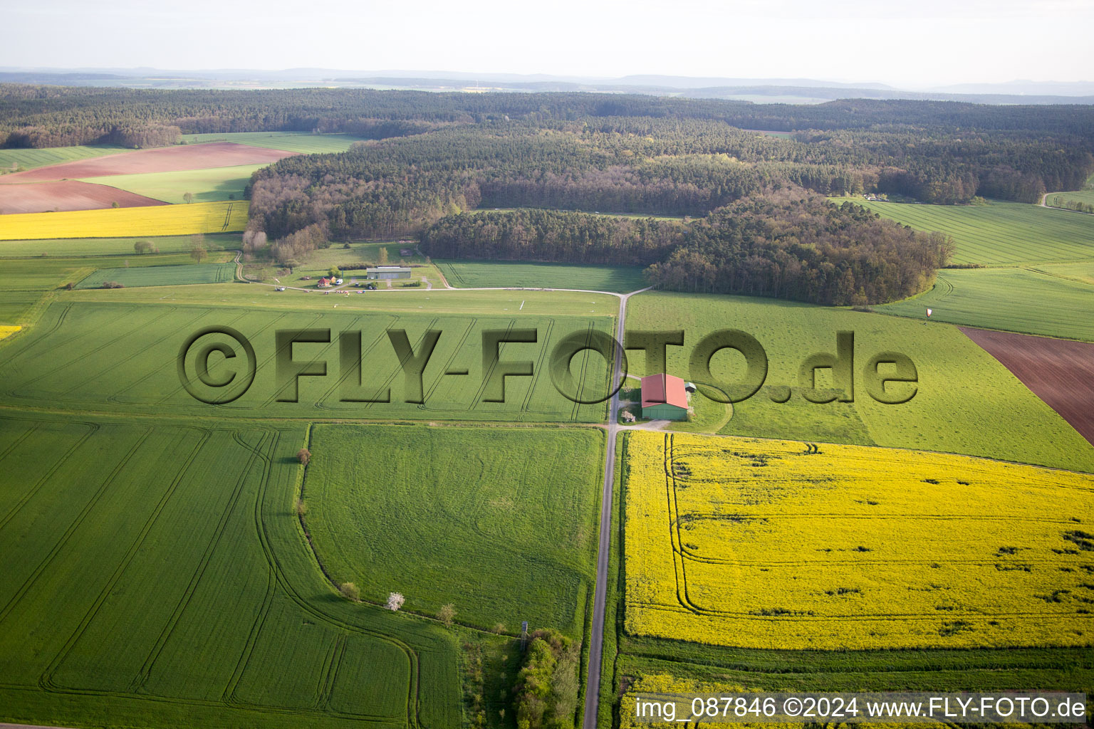 Vue aérienne de Burgrebach, lieu UL à Burgebrach dans le département Bavière, Allemagne