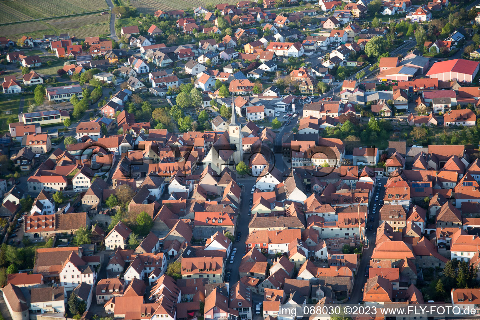 Photographie aérienne de Sommerach dans le département Bavière, Allemagne