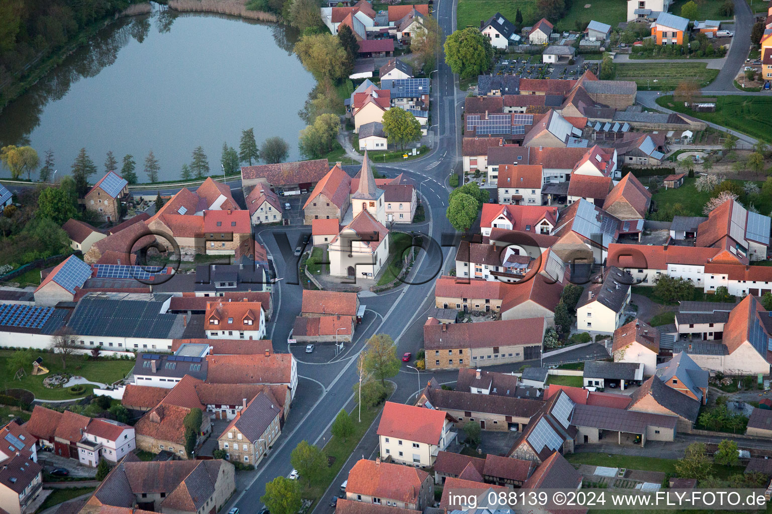 Photographie aérienne de Quartier Mönchstockheim in Sulzheim dans le département Bavière, Allemagne