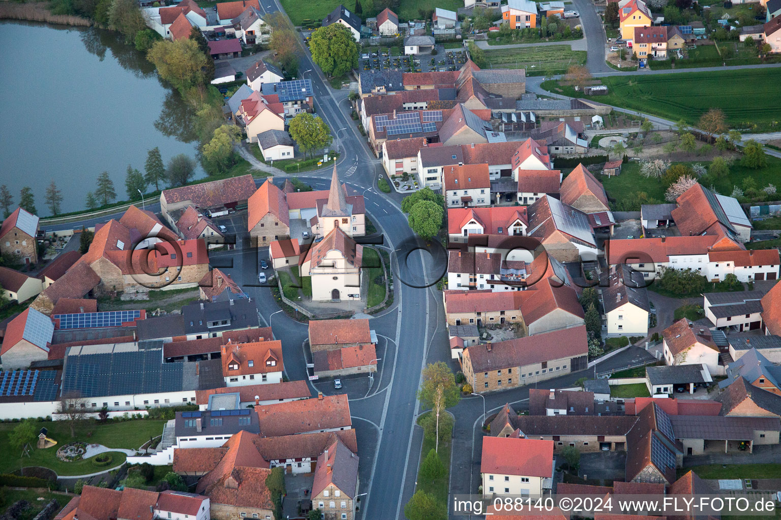 Vue oblique de Quartier Mönchstockheim in Sulzheim dans le département Bavière, Allemagne