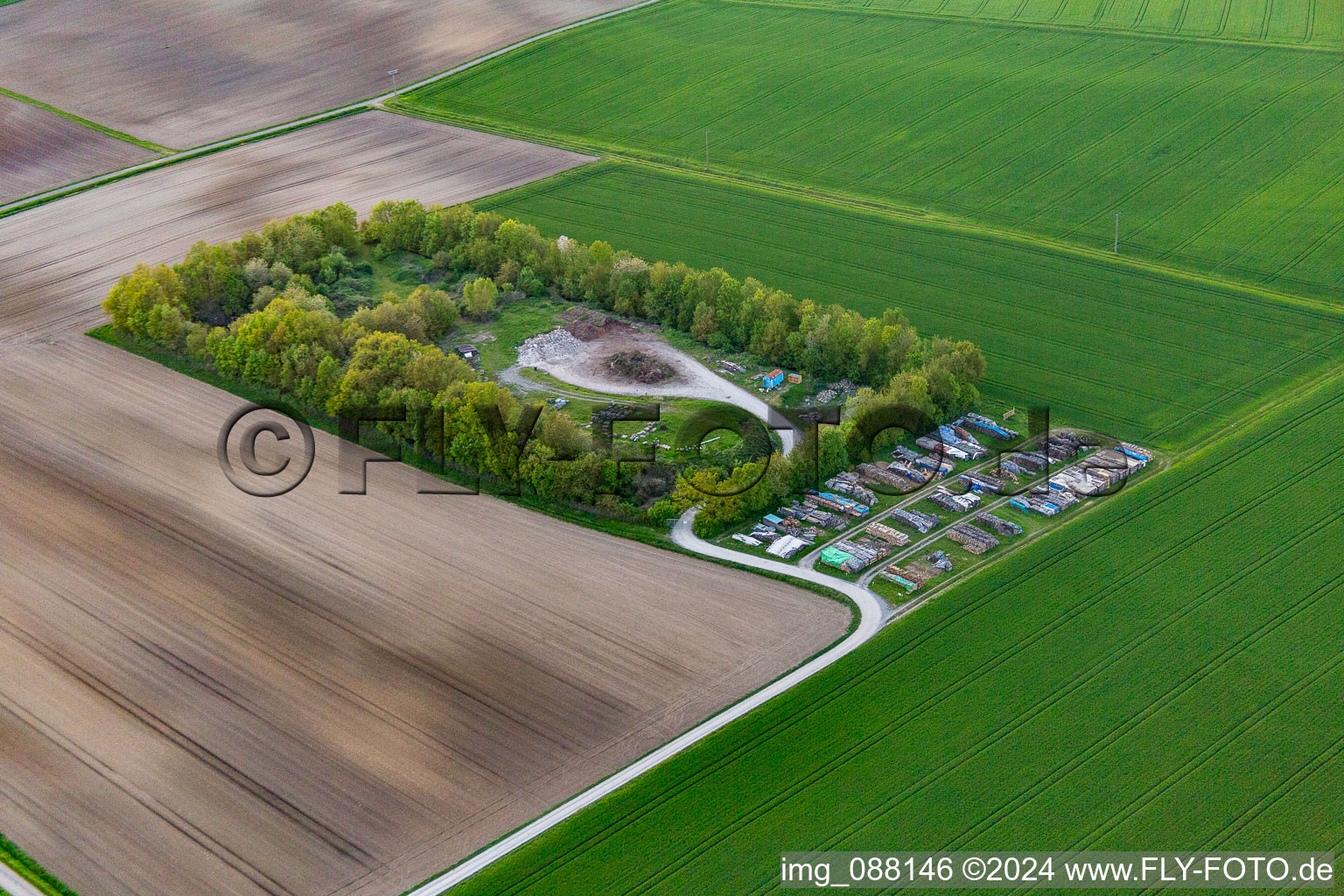 Photographie aérienne de Grettstadt dans le département Bavière, Allemagne