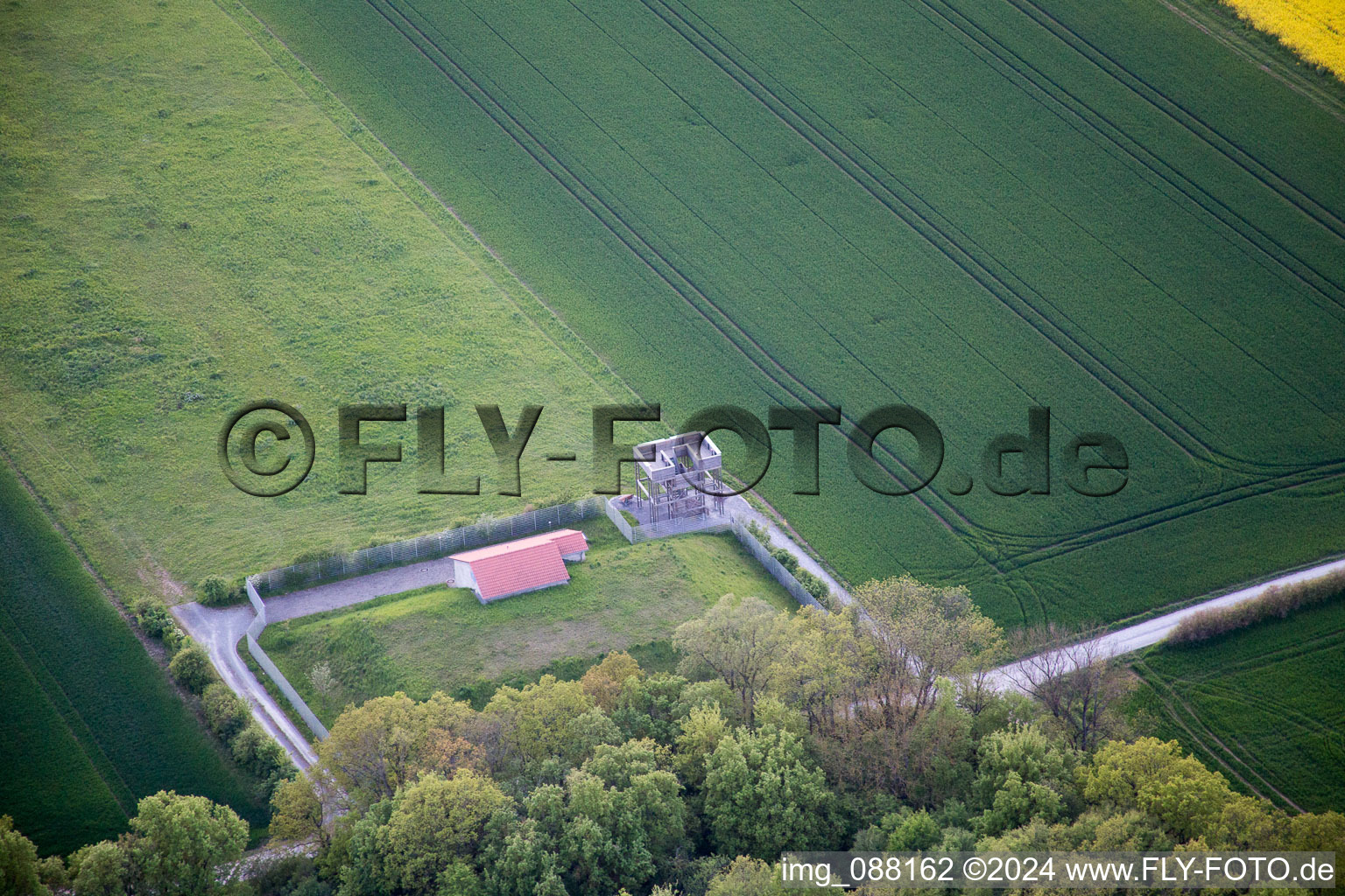 Vue aérienne de Mirador à Sennfeld dans le département Bavière, Allemagne