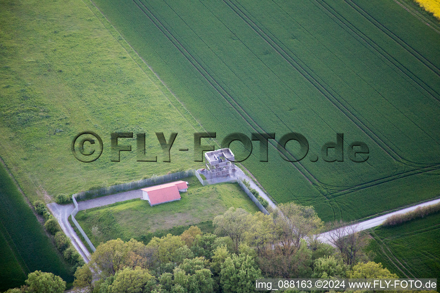 Vue aérienne de Mirador à Sennfeld dans le département Bavière, Allemagne