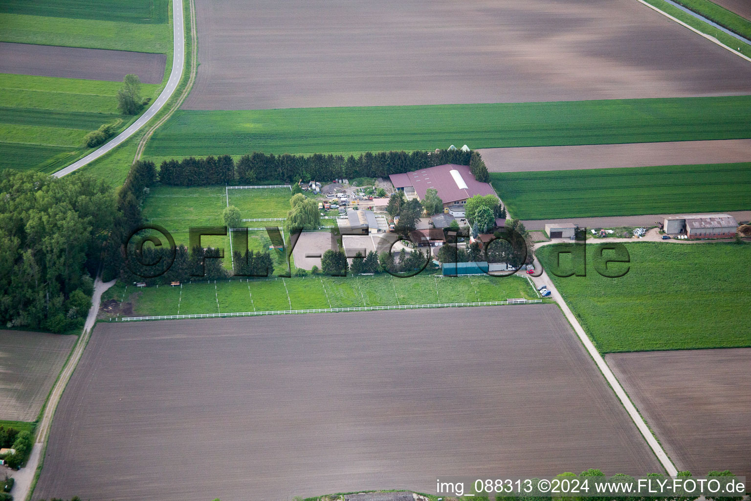 Lorsch dans le département Hesse, Allemagne vue d'en haut