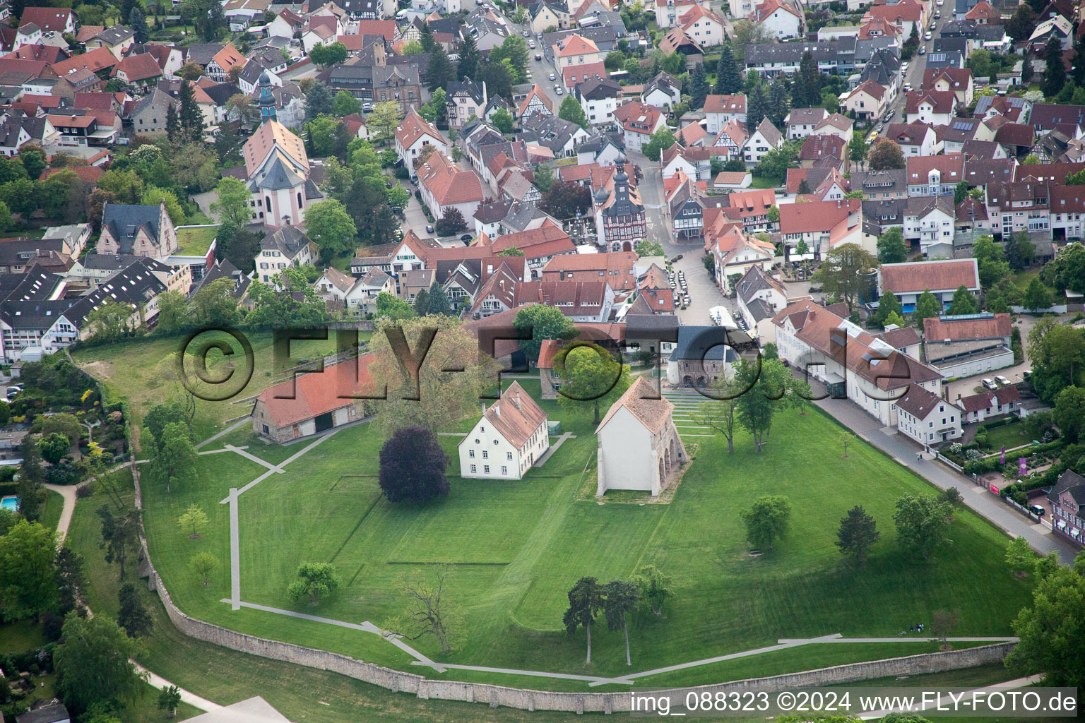 Vue aérienne de Lorsch dans le département Hesse, Allemagne