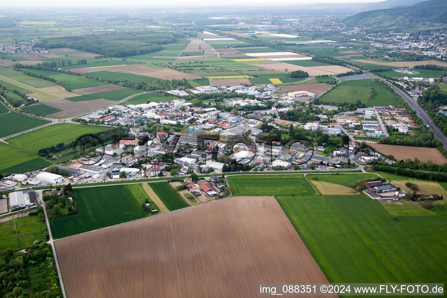 Vue oblique de Bensheim dans le département Hesse, Allemagne