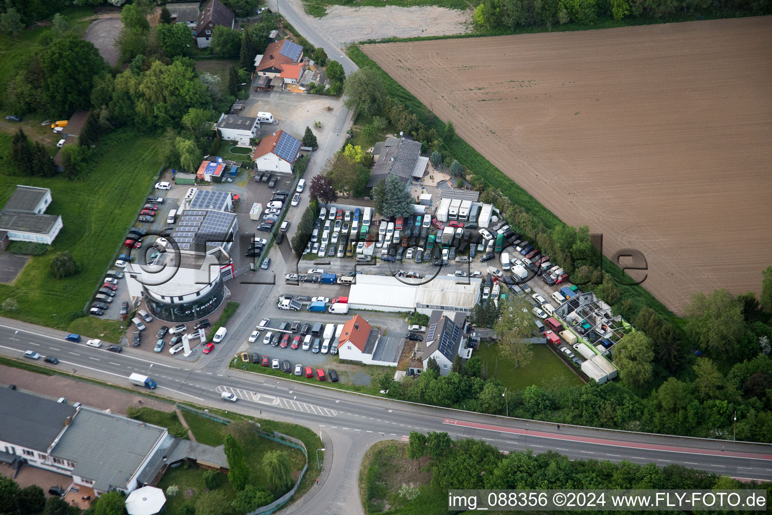 Bensheim dans le département Hesse, Allemagne depuis l'avion