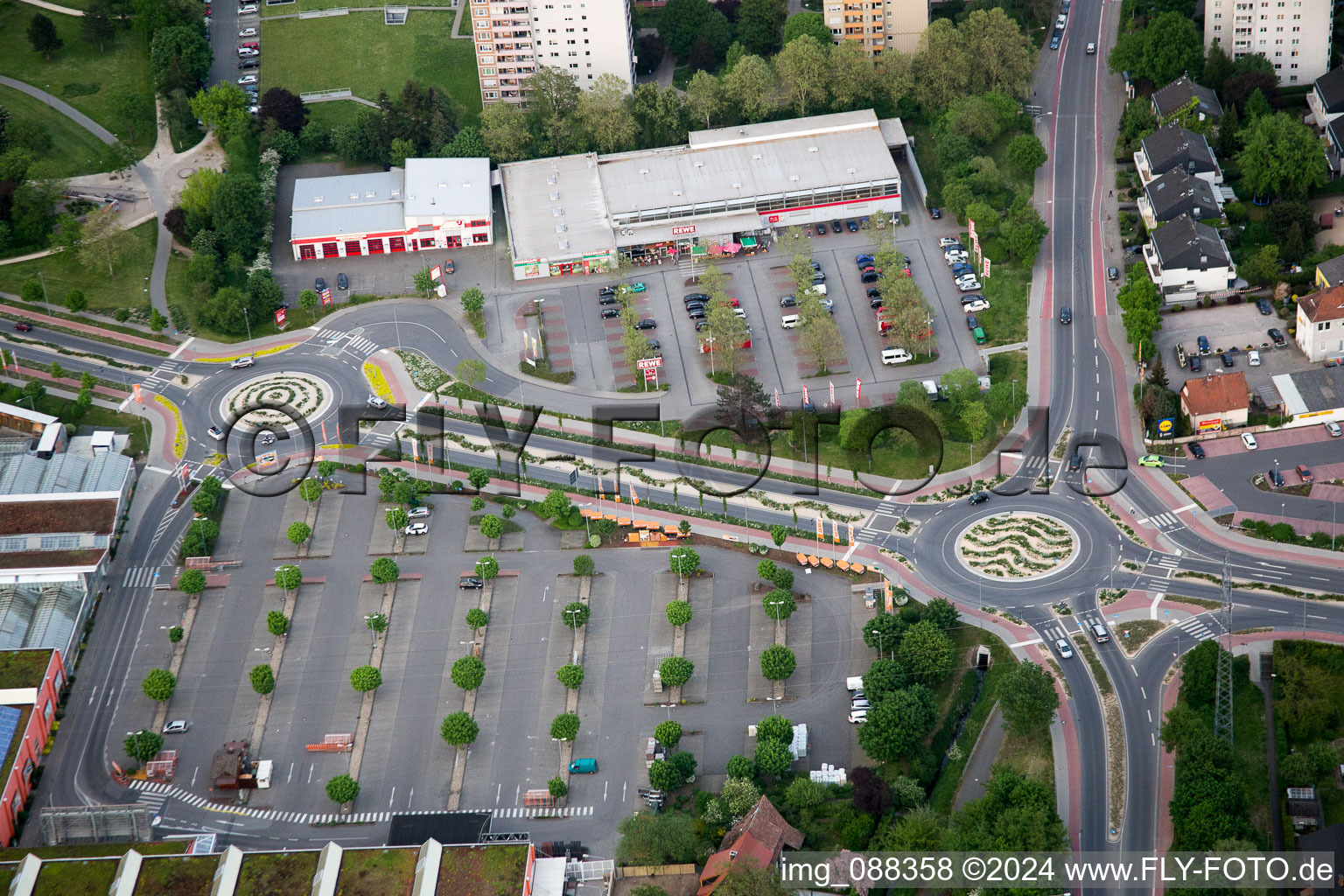 Bensheim dans le département Hesse, Allemagne vue du ciel