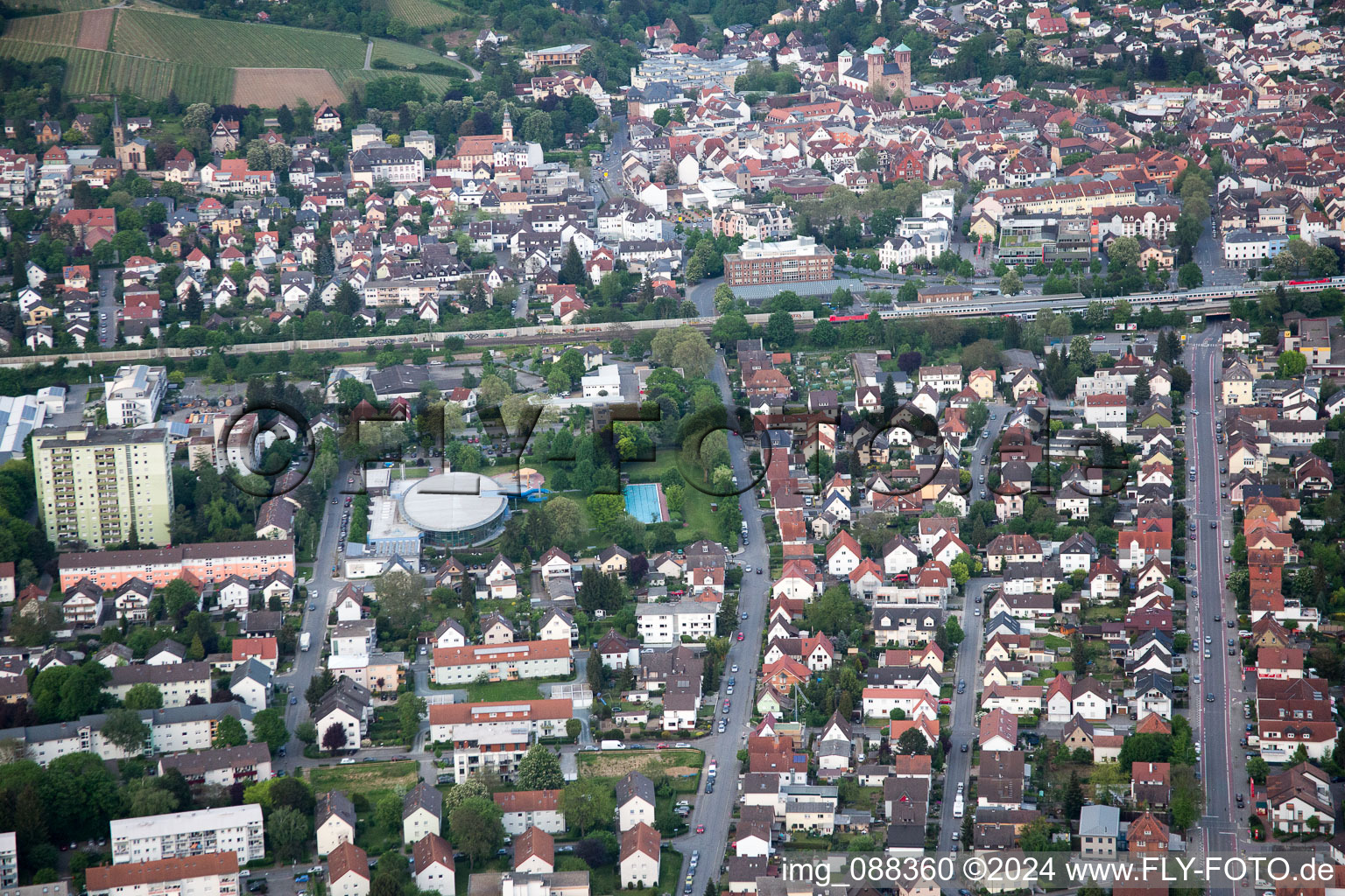 Enregistrement par drone de Bensheim dans le département Hesse, Allemagne