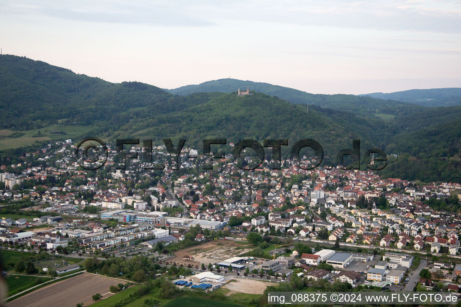 Vue oblique de Quartier Auerbach in Bensheim dans le département Hesse, Allemagne