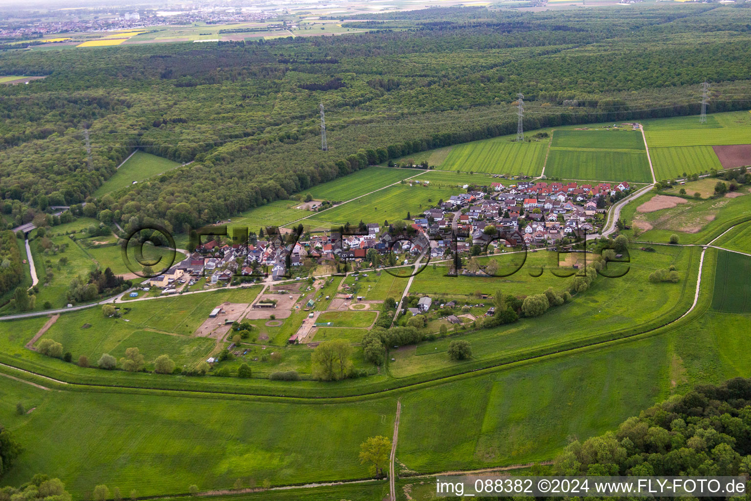 Vue aérienne de Quartier Fehlheim in Bensheim dans le département Hesse, Allemagne