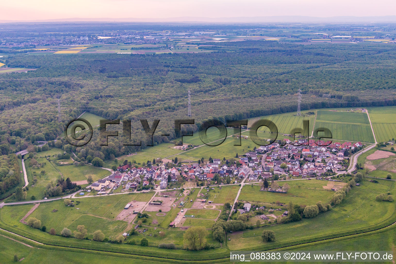 Vue aérienne de Quartier Fehlheim in Bensheim dans le département Hesse, Allemagne