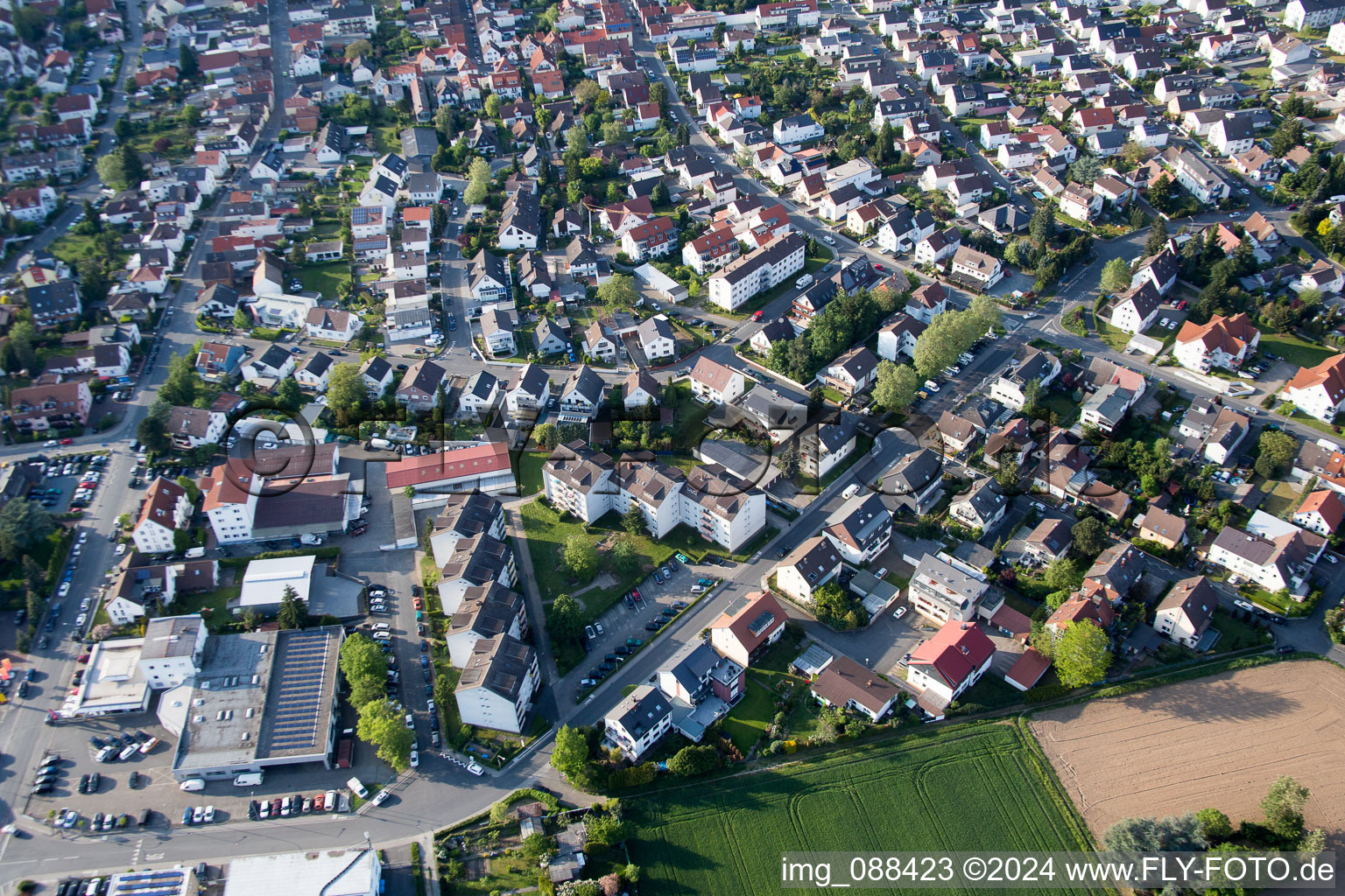 Pfungstadt dans le département Hesse, Allemagne d'en haut