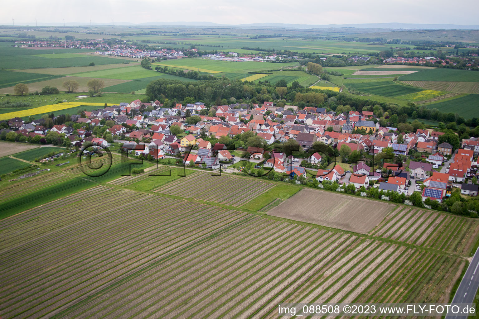 Vue aérienne de Hesse rhénane à Friesenheim dans le département Rhénanie-Palatinat, Allemagne