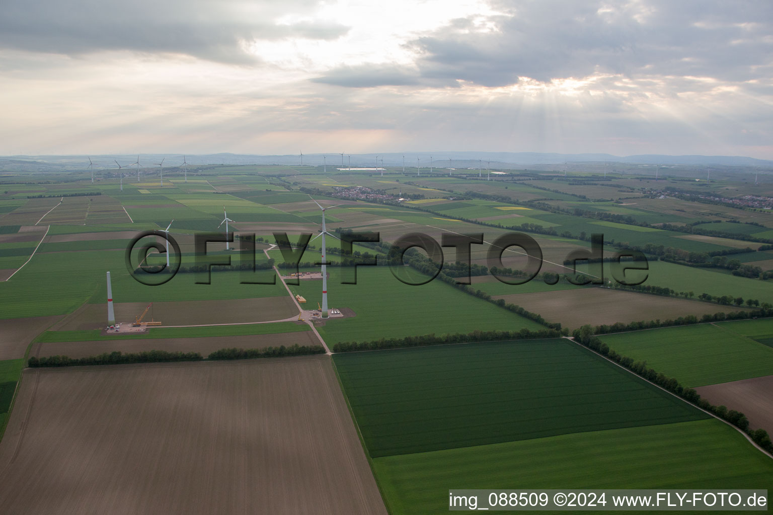 Vue aérienne de Undenheim dans le département Rhénanie-Palatinat, Allemagne