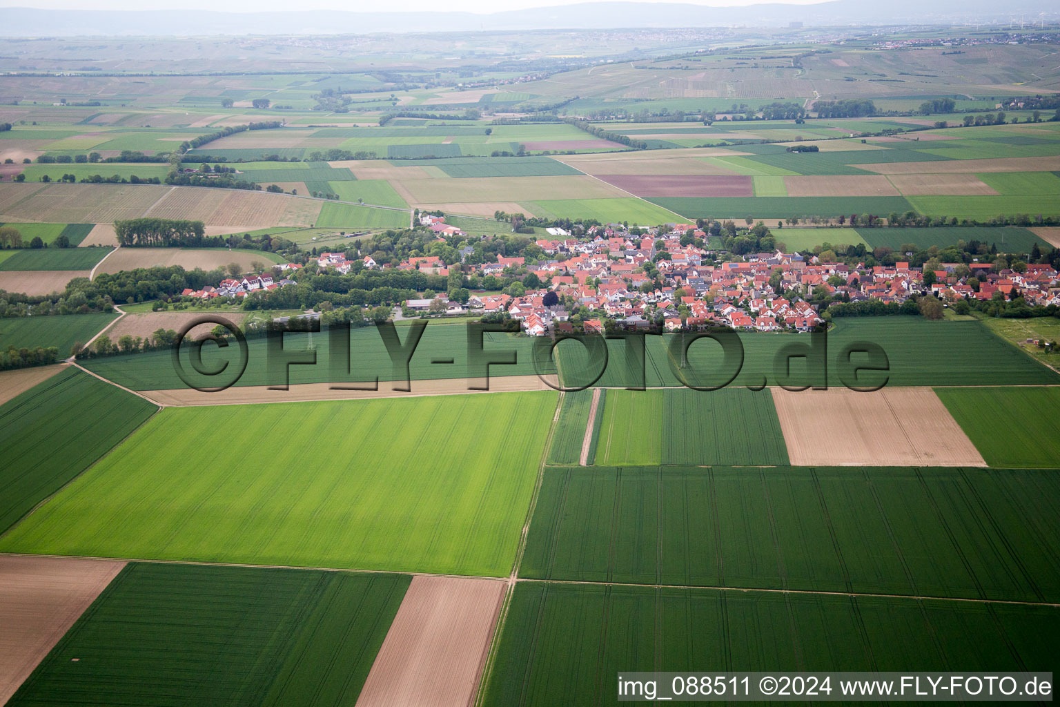 Photographie aérienne de Undenheim dans le département Rhénanie-Palatinat, Allemagne