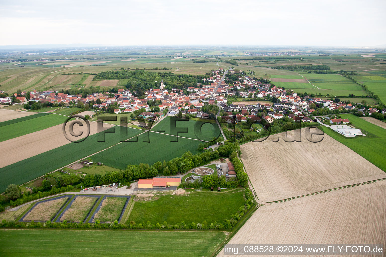 Vue aérienne de Quartier Heßloch in Dittelsheim-Heßloch dans le département Rhénanie-Palatinat, Allemagne