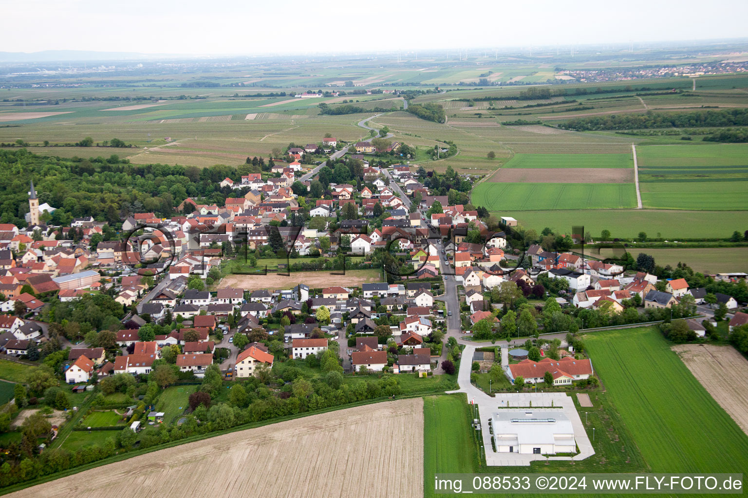 Quartier Heßloch in Dittelsheim-Heßloch dans le département Rhénanie-Palatinat, Allemagne d'en haut