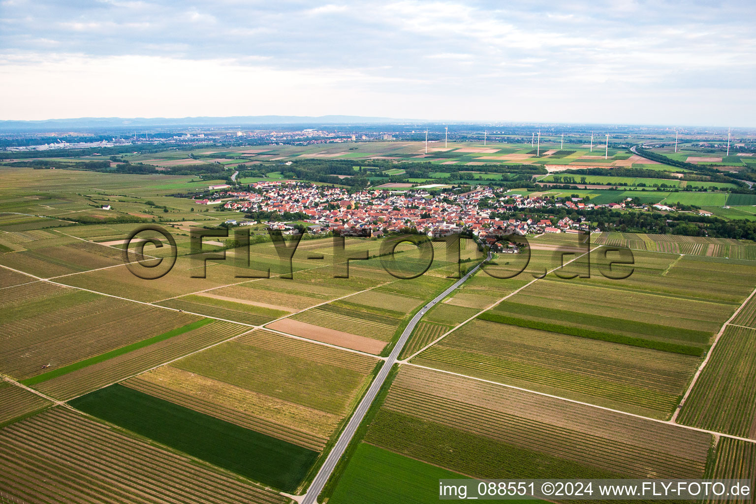 Photographie aérienne de Quartier Abenheim in Worms dans le département Rhénanie-Palatinat, Allemagne