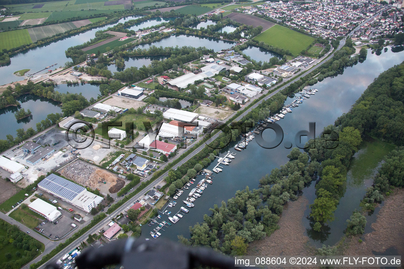 Vue oblique de Lampertheim dans le département Hesse, Allemagne